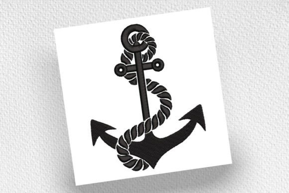 Anchor and Rope Embroidery Design