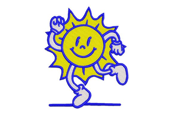 Cartoon Sun Embroidery Design