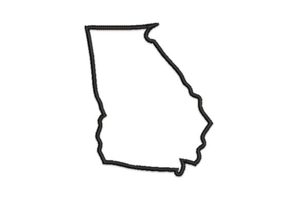 Georgia State Map Embroidery Design