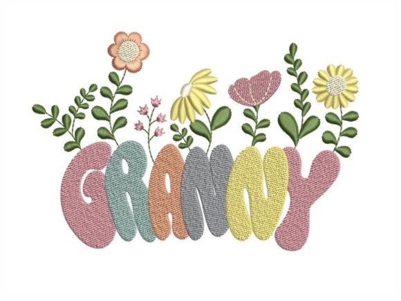Granny Flower Embroidery Design