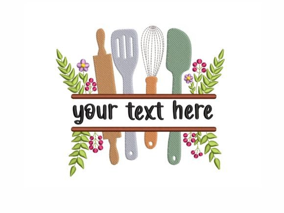 Kitchen Split Frame Embroidery Design