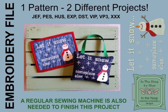 Let It Snow Mug Rug or Doorknob Hanger