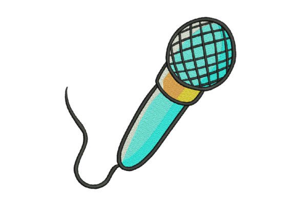Microphone: A Sharp, Singable Embroidery Design