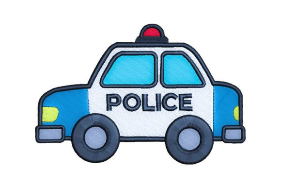Police Car Embroidery Design